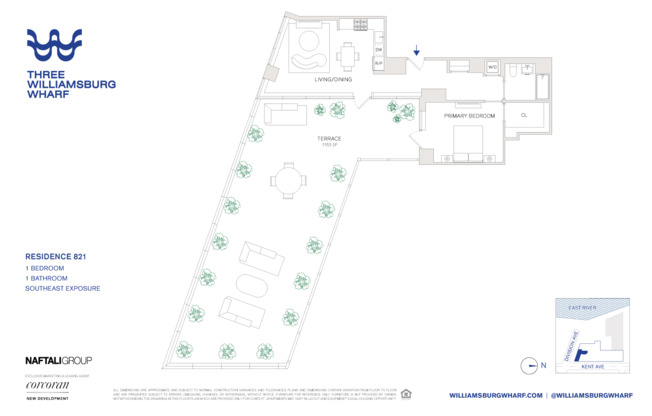 1 bed, 1 bath, $7,650, Unit 821