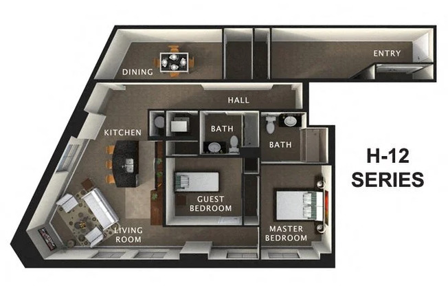 2 beds, 2 baths, 1,400 sqft, $1,846