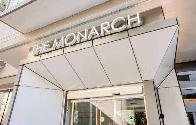 Exterior of The Monarch sign