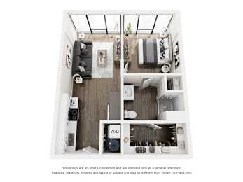 1 bed, 1 bath, 521 sqft, $1,605