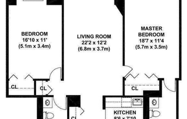 2 beds, 2 baths, 1,000 sqft, $6,500, Unit 25K