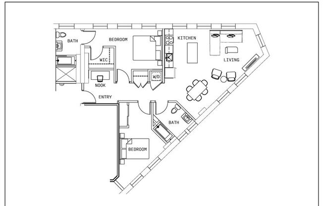 2 beds, 2 baths, 1,080 sqft, $2,599, Unit 302