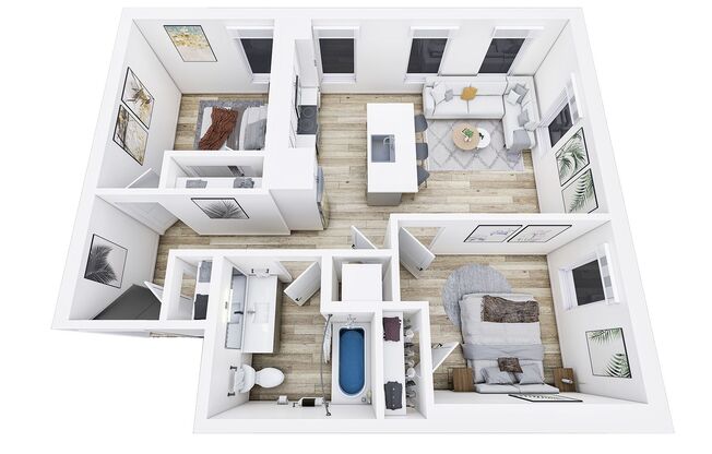 2 beds, 1 bath, 714 sqft, $1,895, Unit 202