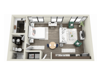 Studio, 1 bath, 594 sqft, $2,135