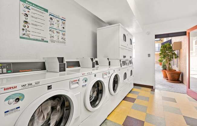 Laundry facilities featuring plenty washers and dryers