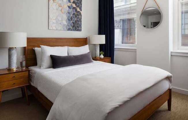 Bedroom with cozy bed at The Commonwealth, Philadelphia, PA