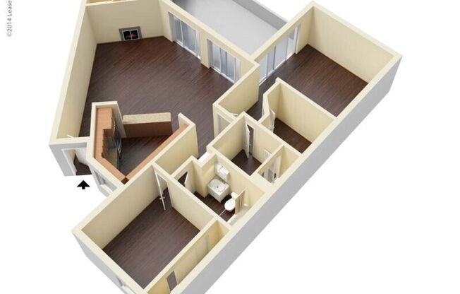 2 beds, 2 baths, 1,067 sqft, $1,340