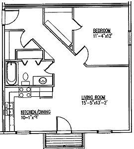 1 bed, 1 bath, 706 sqft, $955, Unit 5