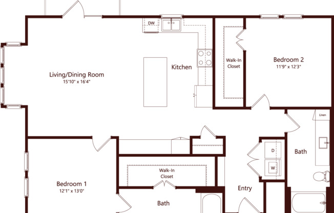 2 beds, 2 baths, 1,316 sqft, $2,465, Unit 4304