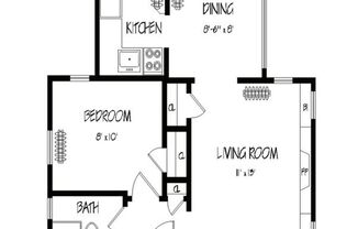 1 bed, 1 bath, $1,025, Unit 2