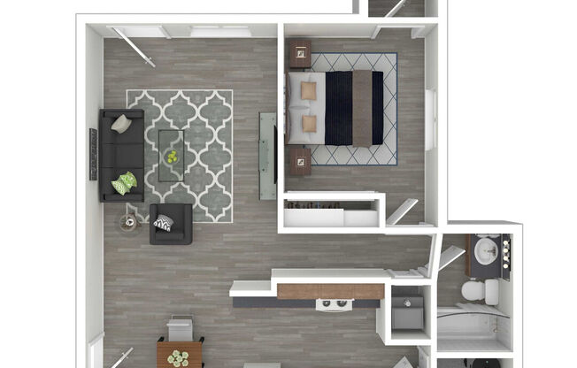1 bed, 1 bath, 550 sqft, $1,192