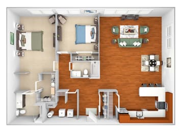 2 beds, 2 baths, 1,411 sqft, $2,745