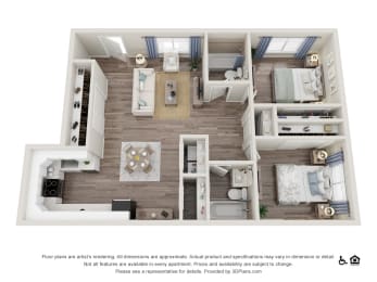 2 beds, 2 baths, 1,330 sqft, $2,531