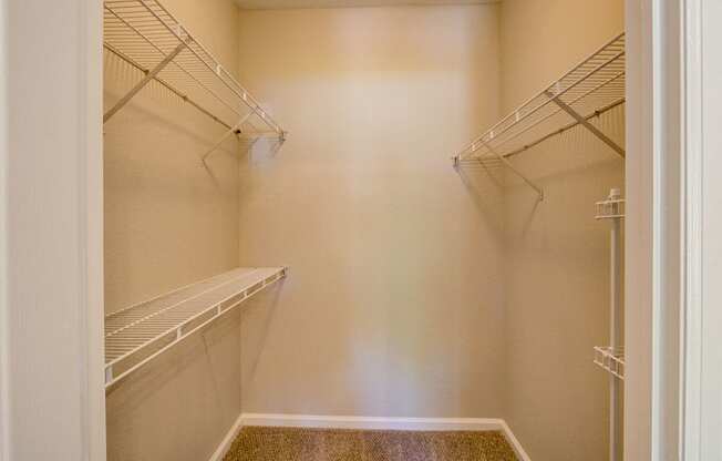 Walk in closet inside of apartment unit in fort collins