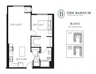 1 bed, 1 bath, 810 sqft, $1,755