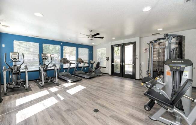Fitness Center Cardio Equipment at Somerfield at Lakeside Apartments, California, 95758