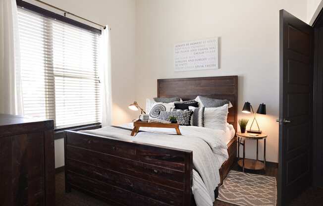 Bedroom at Epic Apartments, Texas