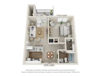 1 bed, 1 bath, 824 sqft, $1,140