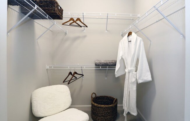 Massive walk-in closets with shelving