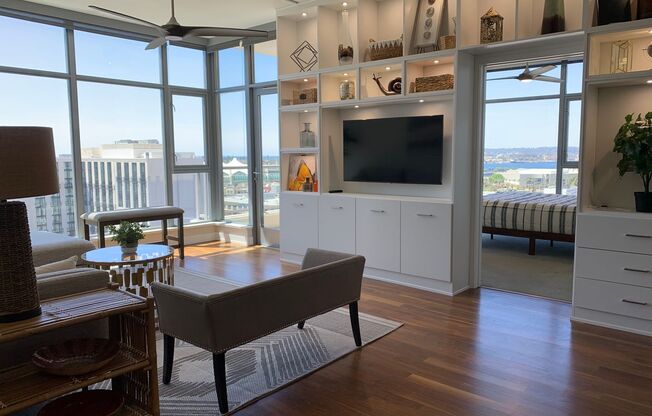 Downtown San Diego - fully furnished upscale 2 bedroom, 1.5 bath condo - 11th floor with amazing views.