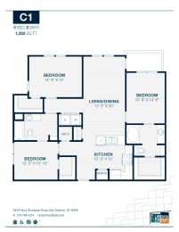 3 beds, 2 baths, 1,352 sqft, $1,995