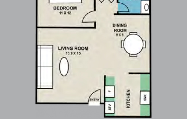 1 bed, 1 bath, 643 sqft, $1,350, Unit 50