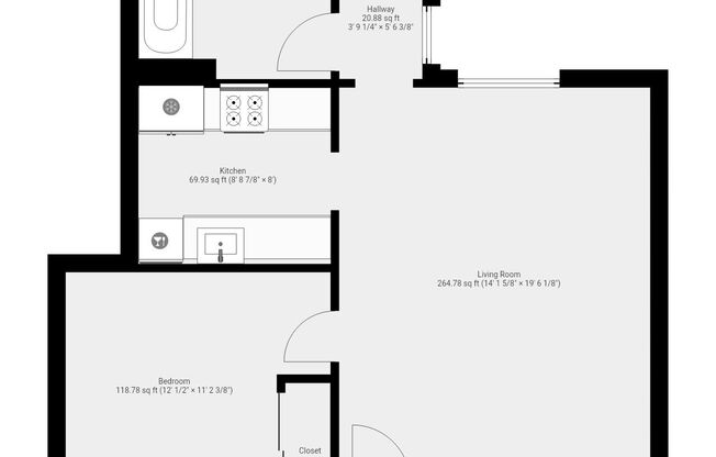 1 bed, 1 bath, 590 sqft, $2,295, Unit 608