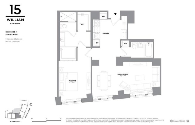 1 bed, 2 baths, $8,000, Unit 43J