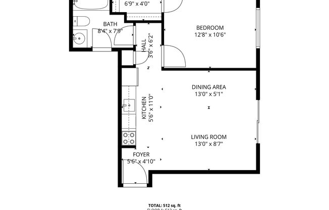 1 bed, 1 bath, 512 sqft, $1,049.99, Unit 1733-104