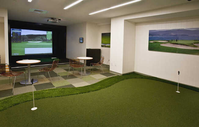 Game Room with Golf Simulator