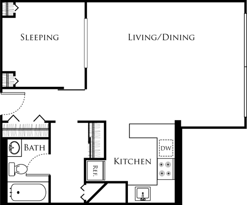 1 bed, 1 bath, 657 sqft, $2,502