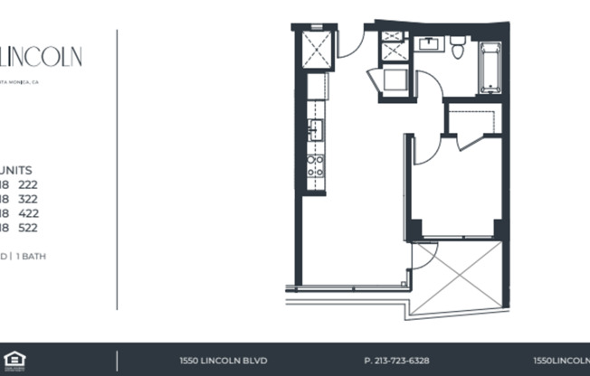 1 bed, 1 bath, 605 sqft, $3,900, Unit 322
