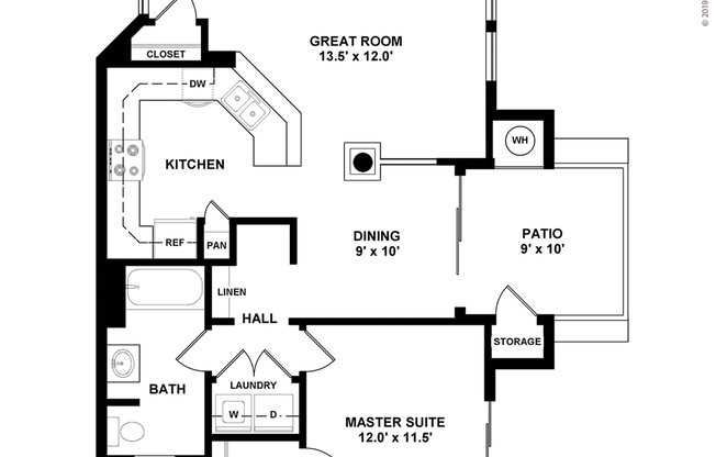 1 bed, 1 bath, 812 sqft, $2,676