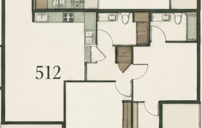 2 beds, 2 baths, 724 sqft, $3,975, Unit 512