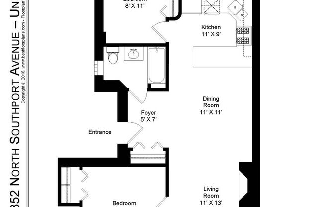 2 beds, 1 bath, 825 sqft, $2,895, Unit 3852-2
