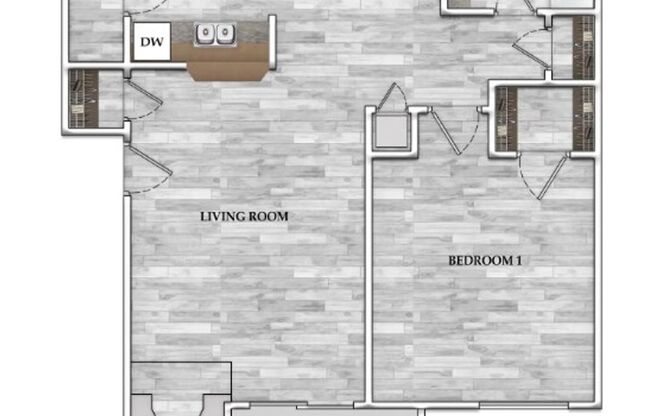 1 bed, 1 bath, 588 sqft, $615, Unit 307
