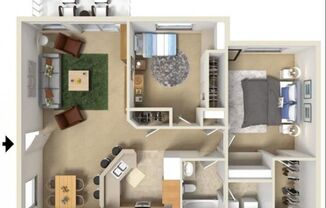 2 beds, 1 bath, 966 sqft, $1,550, Unit 9335