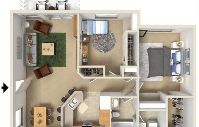2 beds, 1 bath, 966 sqft, $1,550, Unit 9335