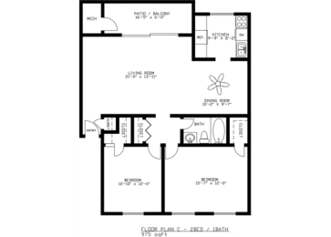 2 beds, 1 bath, 975 sqft, $2,100