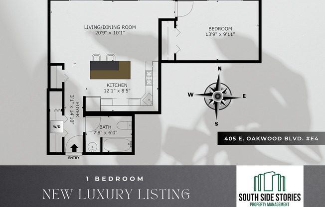 1 bed, 1 bath, $1,885, Unit E4