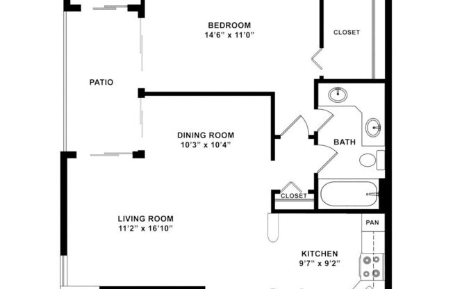 1 bed, 1 bath, 764 sqft, $1,660