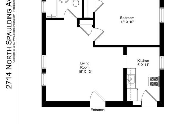 1 bed, 1 bath, 514 sqft, $1,595, Unit 2714-1HH