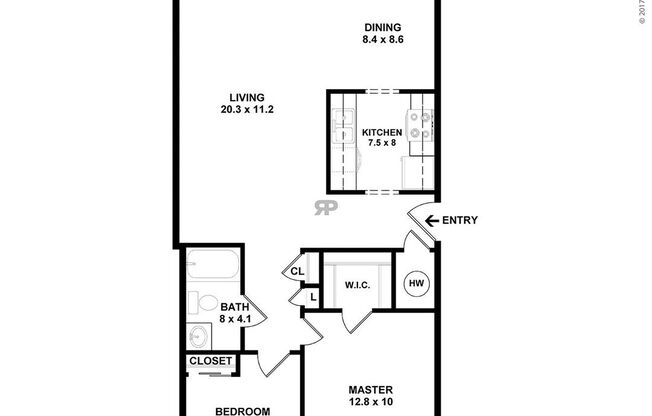 2 beds, 1 bath, 820 sqft, $850