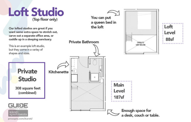 Studio, 1 bath, 309 sqft, $1,250