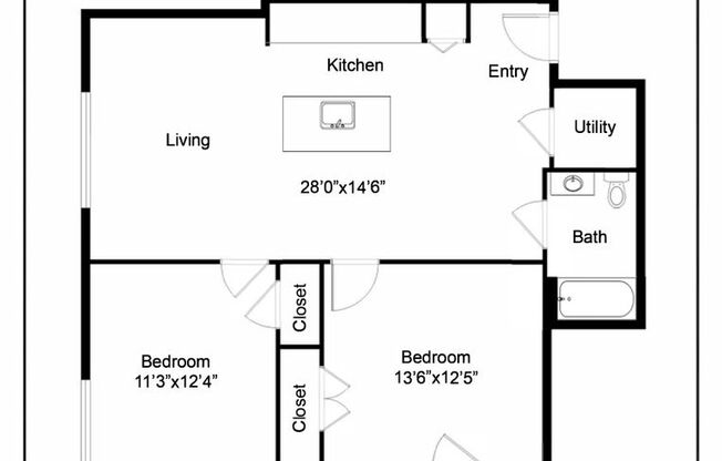 2 beds, 1 bath, 831 sqft, $3,310, Unit 625