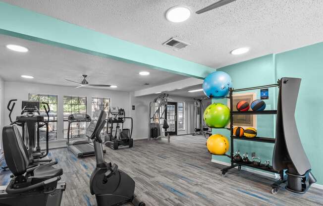 our gym is equipped with a variety of exercise equipment and weights