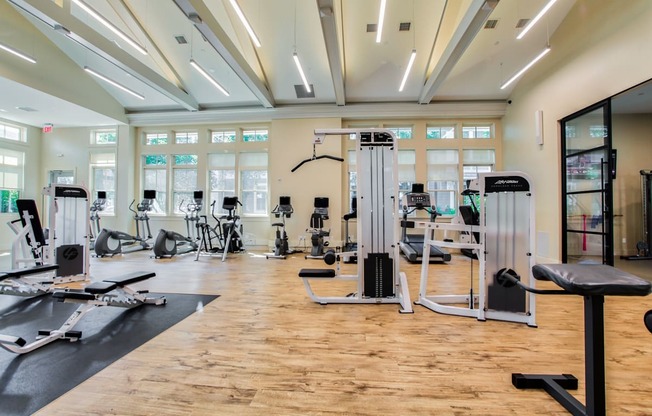 Fitness center at Windsor at Oak Grove in MA