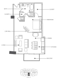 1 bed, 1 bath, 865 sqft, $2,305