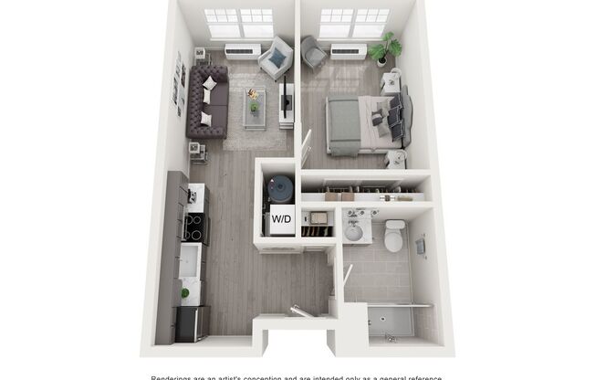 1 bed, 1 bath, 563 sqft, $2,050, Unit 404