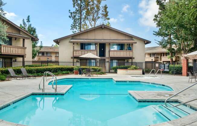 the swimming pool at our apartments